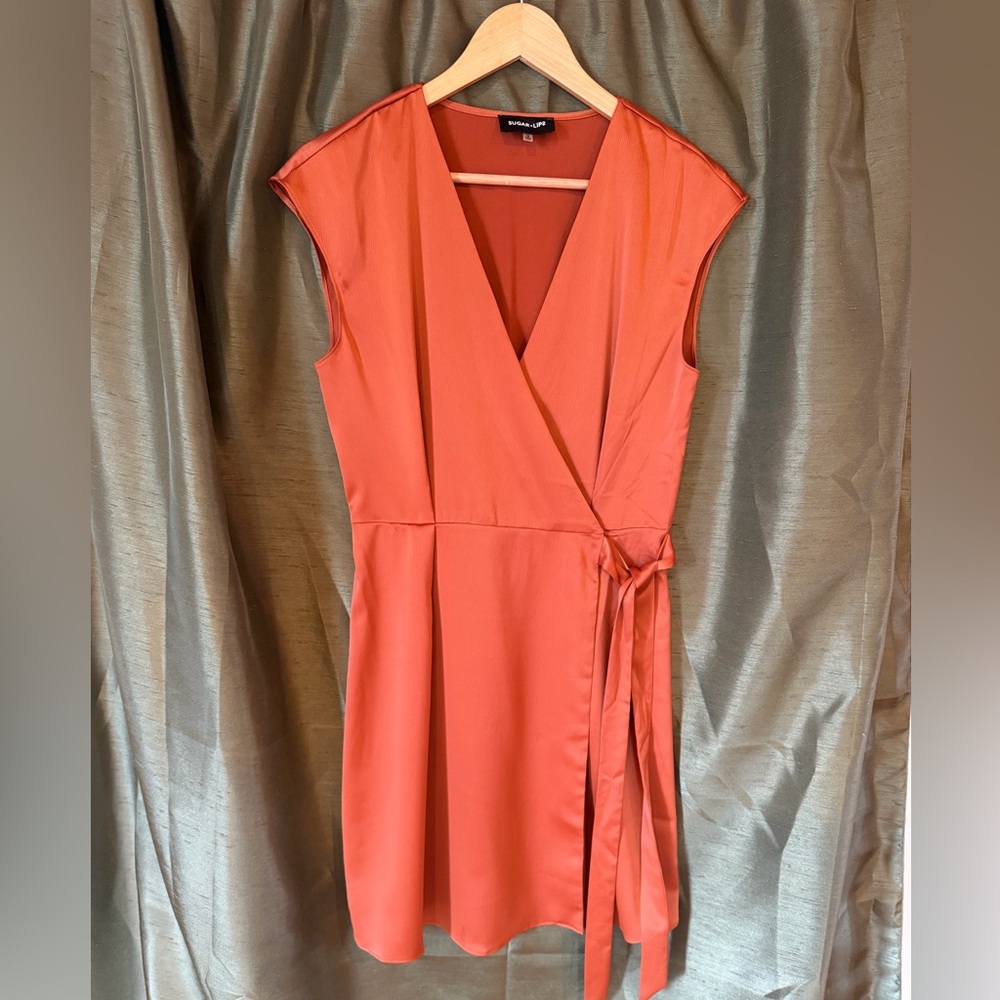 Sugar Lips Wrap Dress in Rust